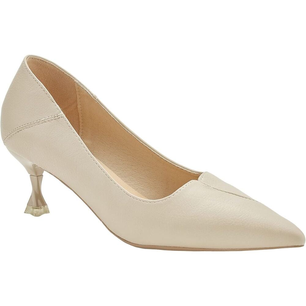 C.Paravano Pointy Kitten Heels – White D3